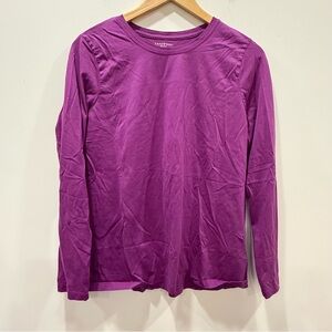 ✅Lands' End medium Relaxed fit Supima 100% Cotton soft long sleeve Tshirt pink